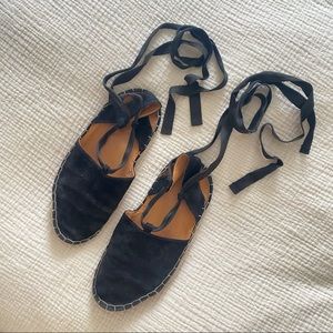 Doen Black Suede Lace Up Moccasins Size 40